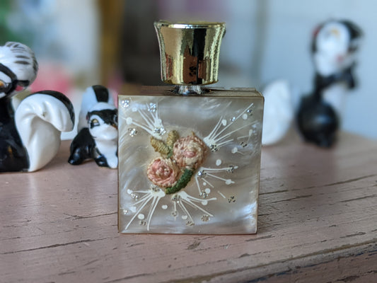 1950s Perfume Bottle & Travel Case Boudoir Vanity Accessory