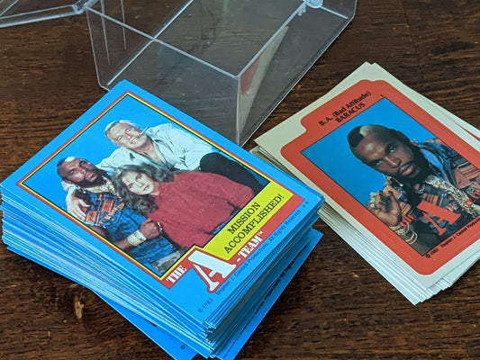 1983 A-Team Complete Set of 66 TV Trading Cards and 12 Puzzle Stickers **Mint **Hard Shell Case