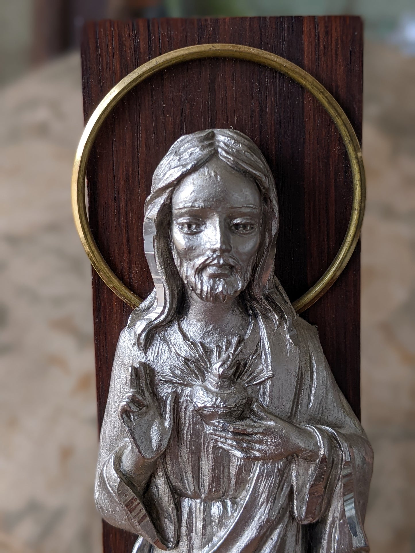 1960s Peltro Cesellato Sacred Heart Christ **Made In Italy