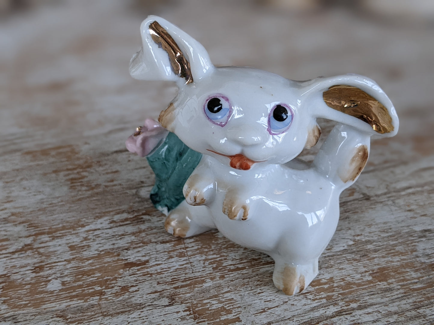 1950s Derpy Bunny Toothpick Holder !! We Love This One !! Unusual & Amazing Vintage Gifts !!