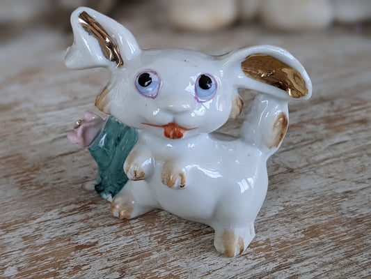 1950s Derpy Bunny Toothpick Holder !! We Love This One !! Unusual & Amazing Vintage Gifts !!