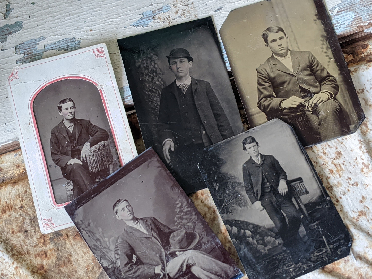 1800s Young Men Portraits Original Tin Types **Somewhere In Time