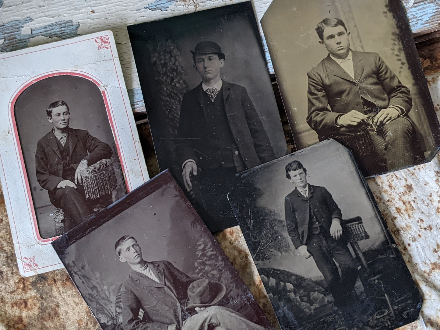 1800s Young Men Portraits Original Tin Types **Somewhere In Time