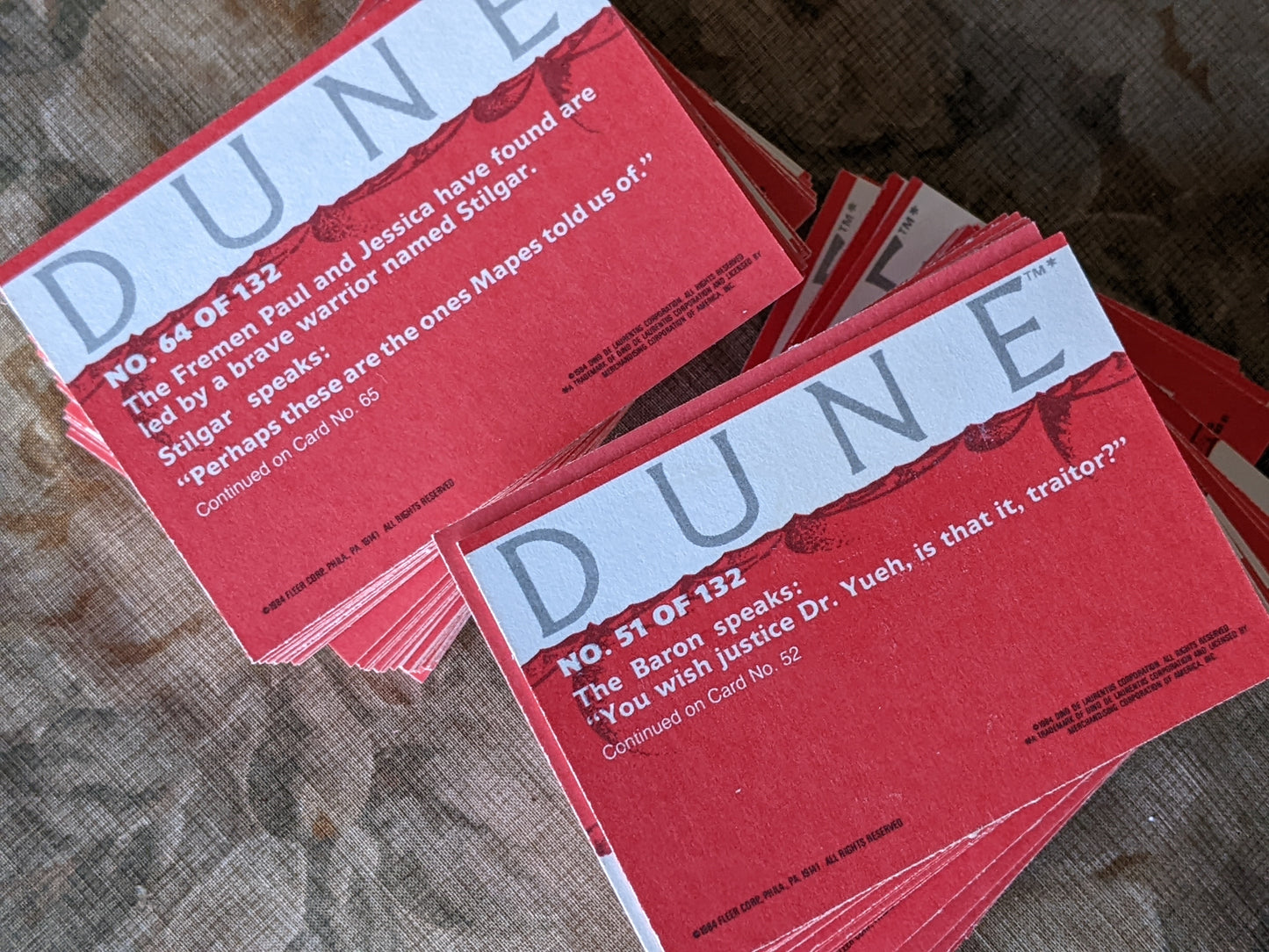 1984 Dune **Complete 132 Card Base Collection By Fleer **Rare Condition **No Stickers