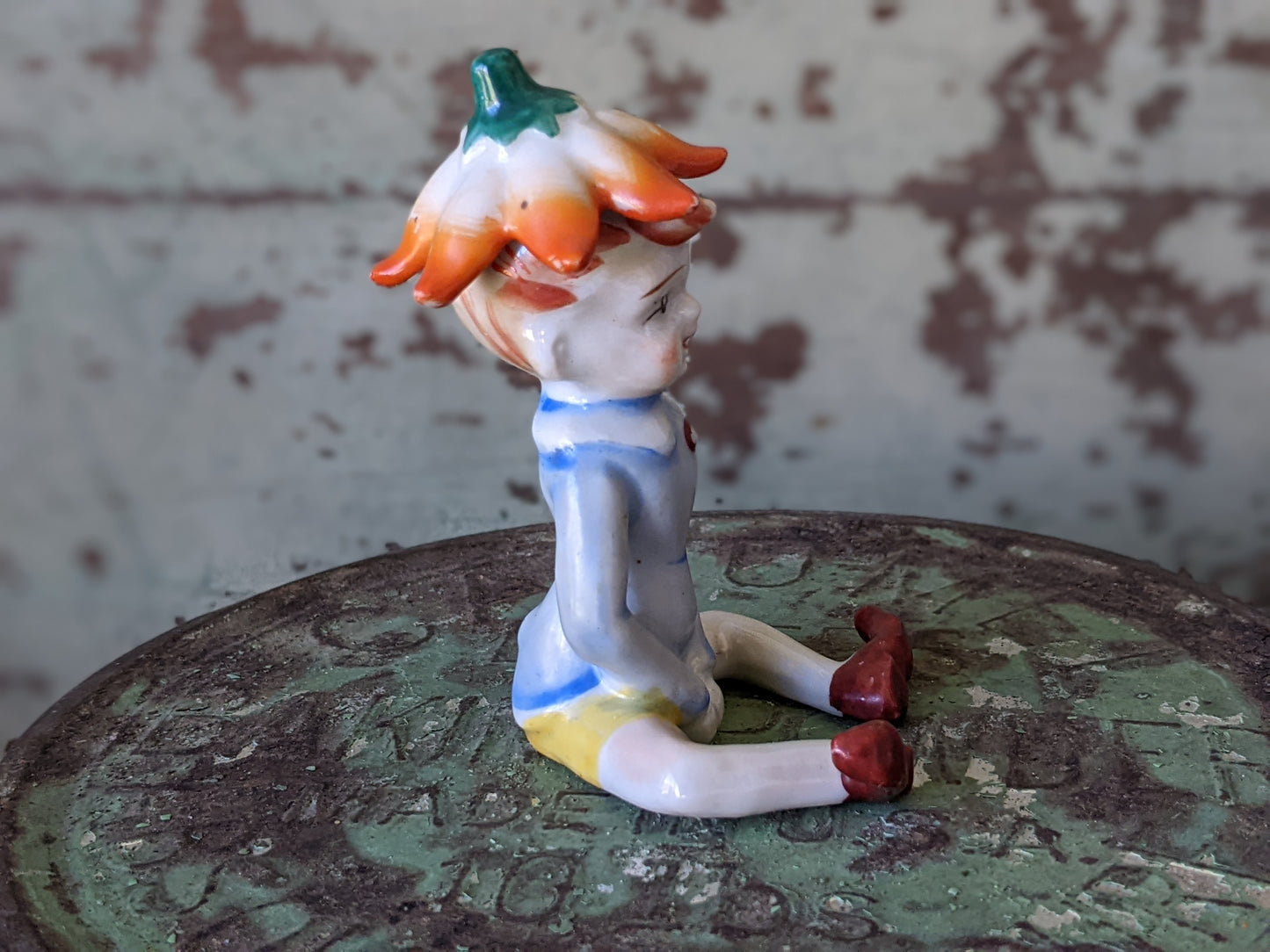 1950s Flower Blossom Pixie Elf Sitting Made In Japan **Mysterious