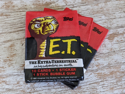 1982 E.T. Extra-Terrestrial 3 New Original Wax Packs by Topps