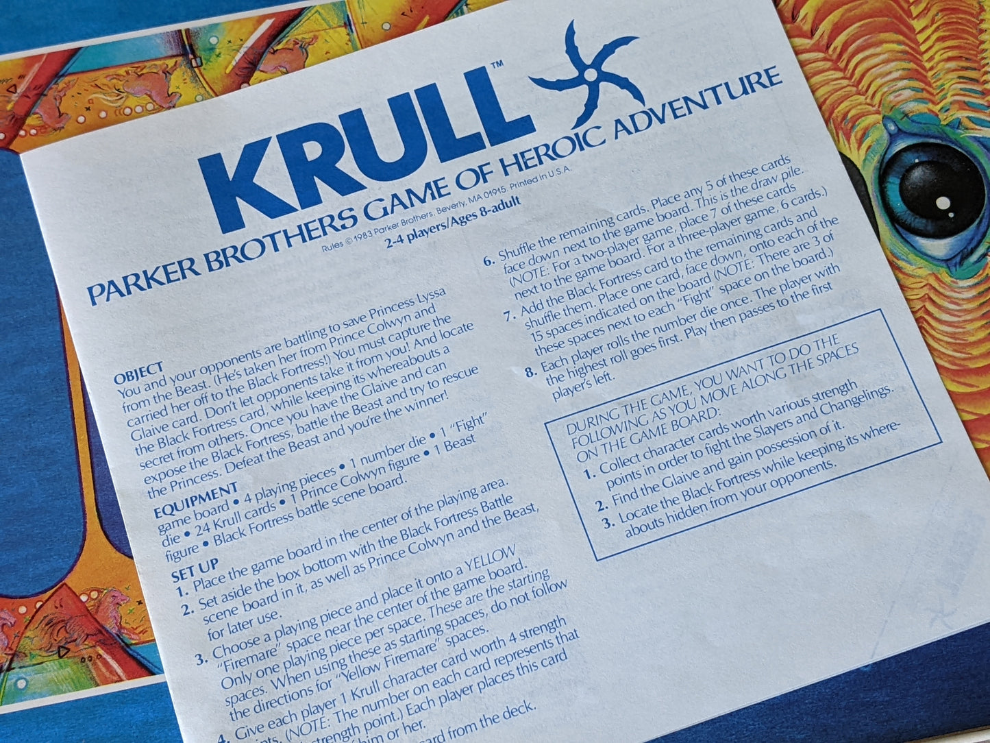 1983 Krull Board Game by Parker Brothers  **Complete in Great Condition