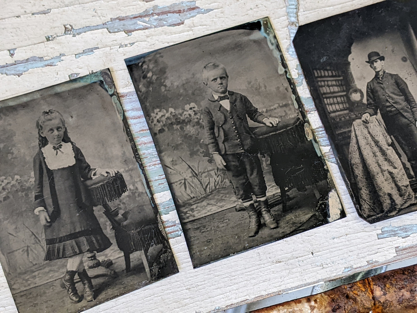 1800s Tintypes Small Family Set of 3 Portrait