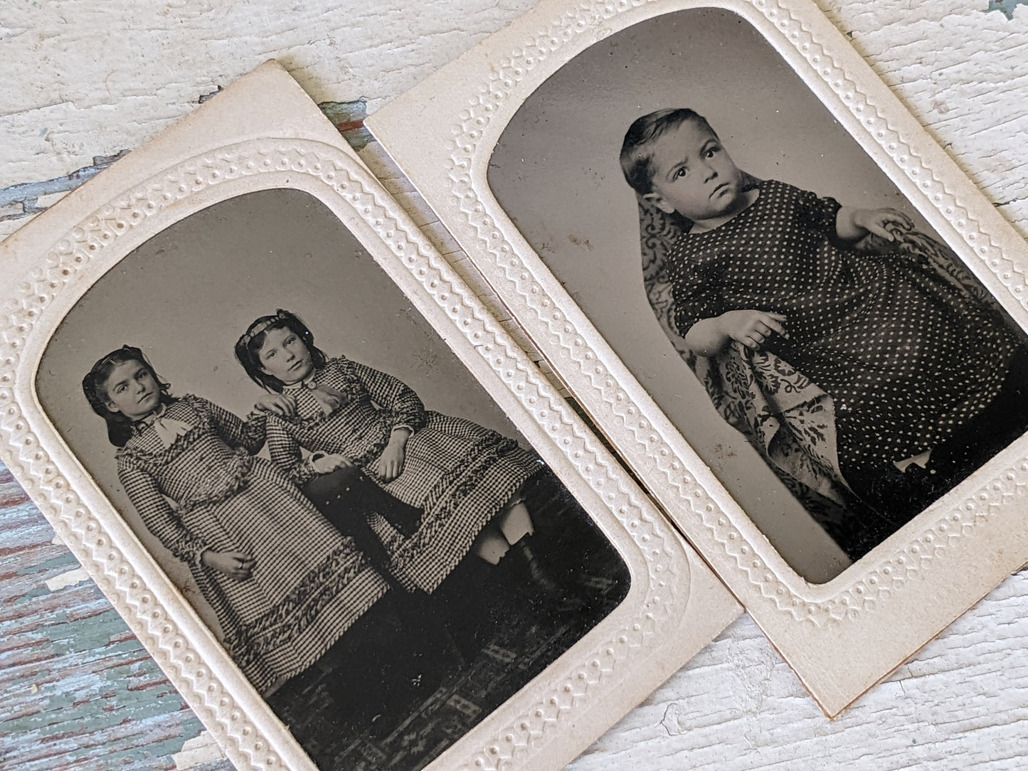 1800s Tintypes Siblings Set of 2 **Amazing Quality!!