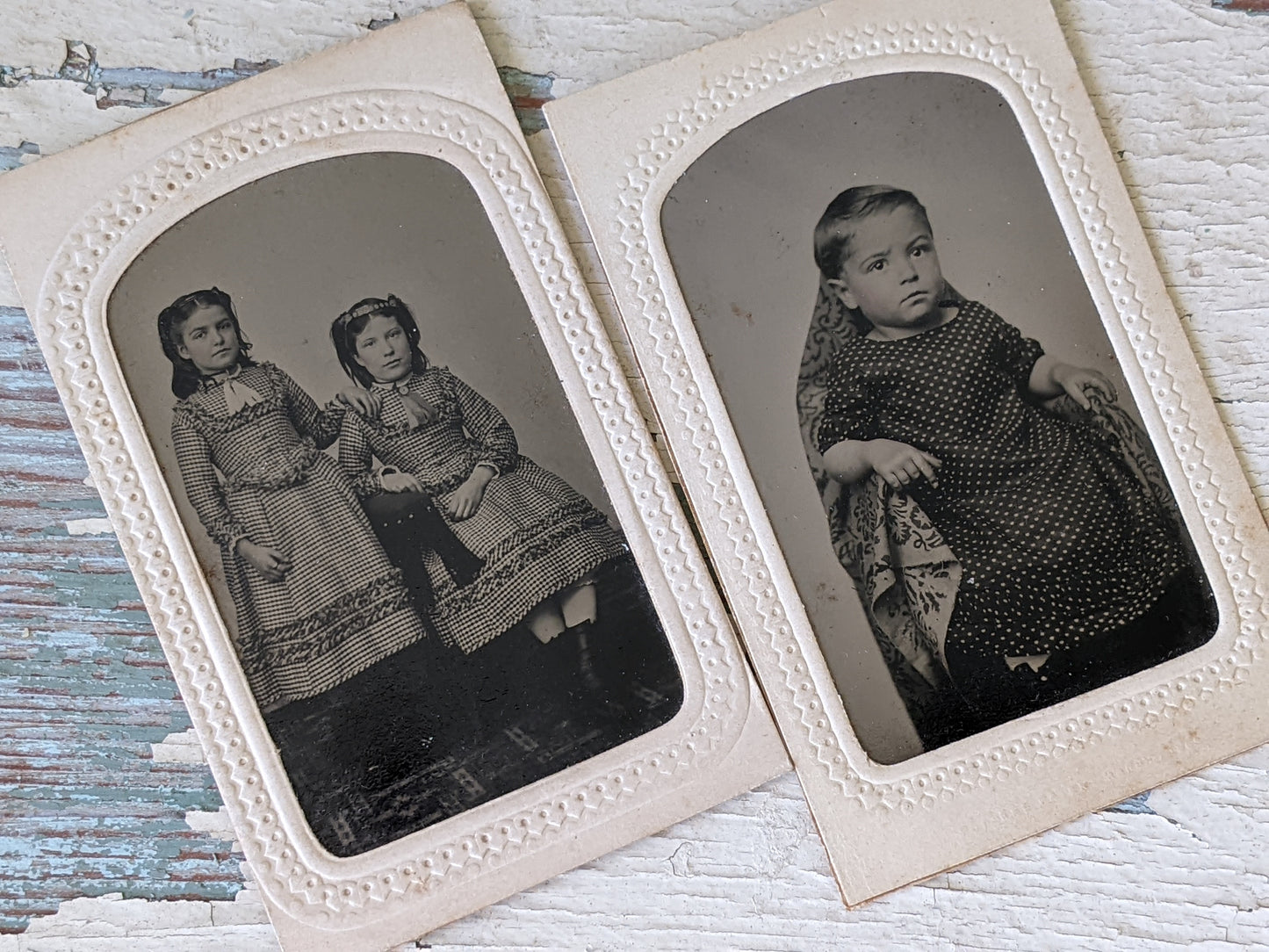 1800s Tintypes Siblings Set of 2 **Amazing Quality!!