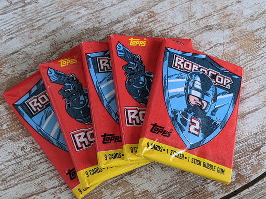 1990 RoboCop 2 By Topps * 5 Original Sealed Wax Packs