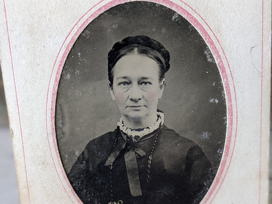 Vintage Tintype Studio Portrait of Woman