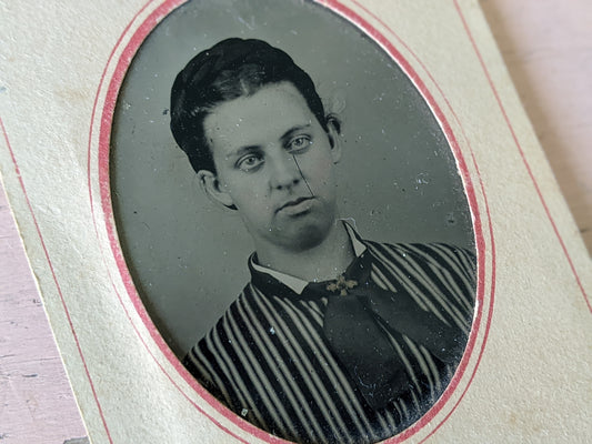 Vintage Tintype Studio Portrait Young Woman