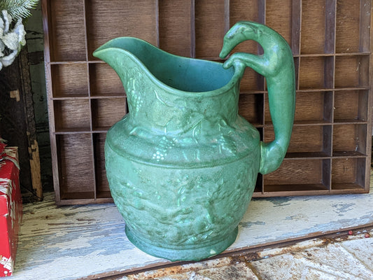 1898-1902 !! Ultra-Rare Hound-Handled Pitcher by Vance Faience Co. Designed by Daniel Greatbach !! Rare Antique Gifts !!