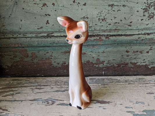 1950's Anthropomorphic Long Neck Deer Salt Pepper Shaker Lone Wolf Single Kitsch Kitschy Japan !! Adorable Spicy Gifts !!