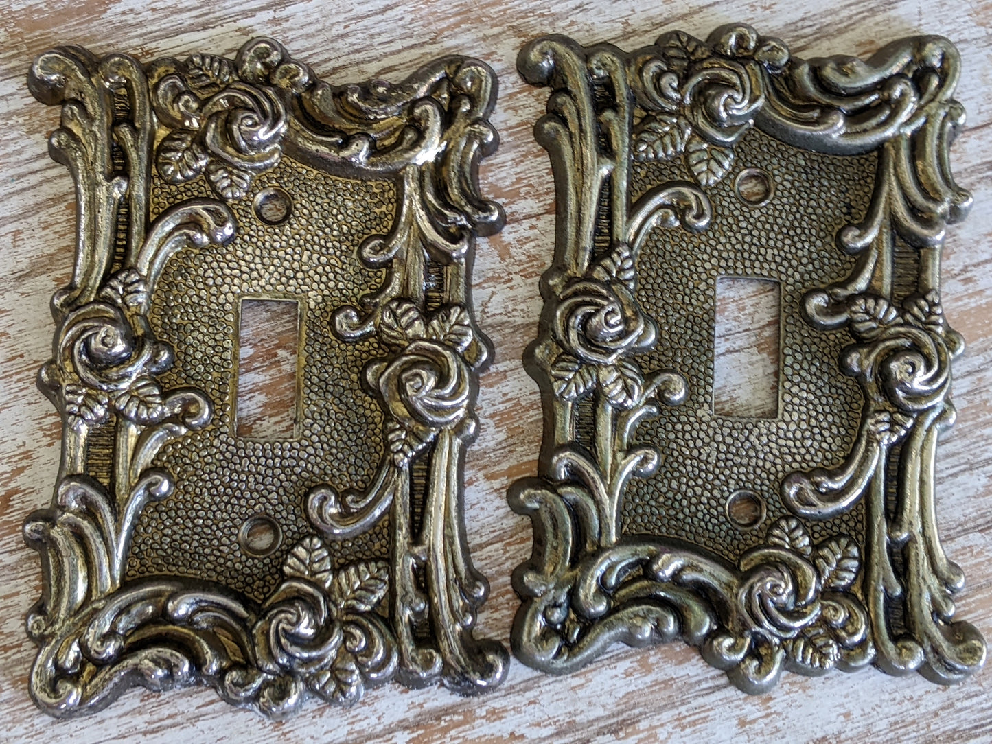 1967 Ameritac Set of 2 Model 60T Metal Light Switch Plate Cover Amer Tack & HDWE Co. !! Vintage Restoration !!