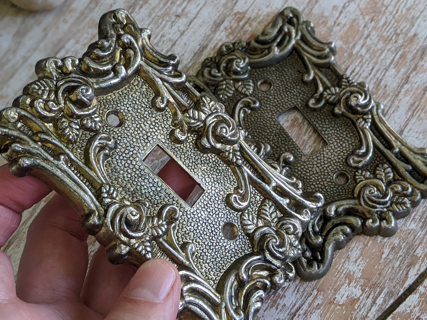 1967 Ameritac Set of 2 Model 60T Metal Light Switch Plate Cover Amer Tack & HDWE Co. !! Vintage Restoration !!