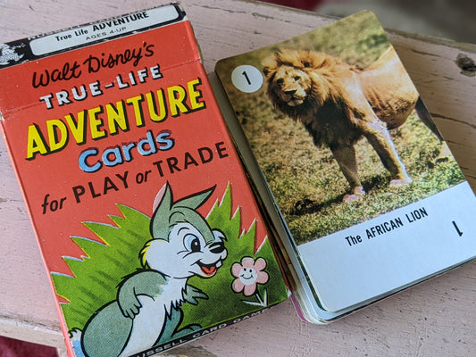 1950s Super Fun True-Life Adventure Cards by Walt Disney Nature Photography Educate Play Trade !! Exciting Vintage Gifts !!