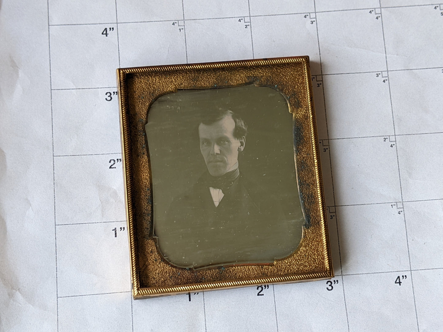 1850s Daguerreotype Stunning Mans Portrait Amazing Exposure !! Rare Condition !! Historical Vintage Gifts !!