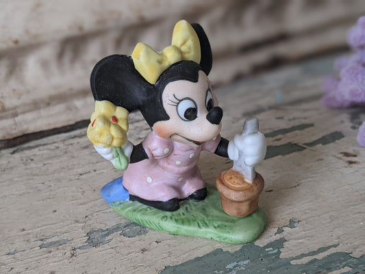 1970s Minnie Mouse Bisque Figurine by Walt Disney Productions !! Joyful Collectibles !! Classic Disney Gift Ideas !!