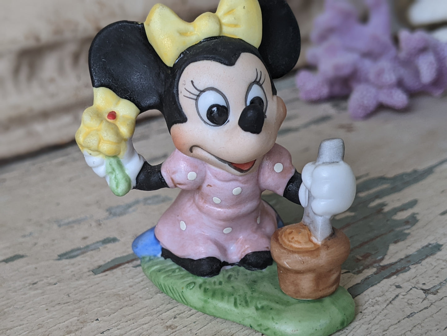 1970s Minnie Mouse Bisque Figurine by Walt Disney Productions !! Joyful Collectibles !! Classic Disney Gift Ideas !!