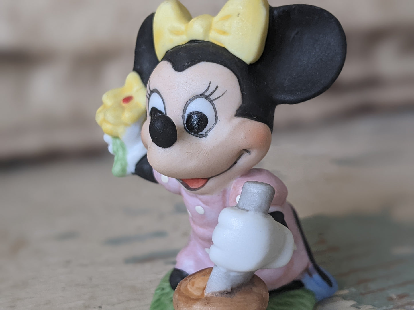 1970s Minnie Mouse Bisque Figurine by Walt Disney Productions !! Joyful Collectibles !! Classic Disney Gift Ideas !!