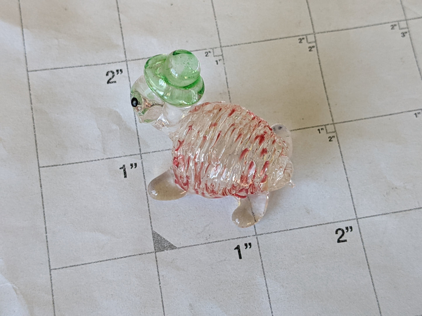 1960s Hand-Pulled Glass Joyful Turtle Handmade Blown Derpy Adorable !! Rare Condition !! One-Of-A-Kind Vintage Gifts !!