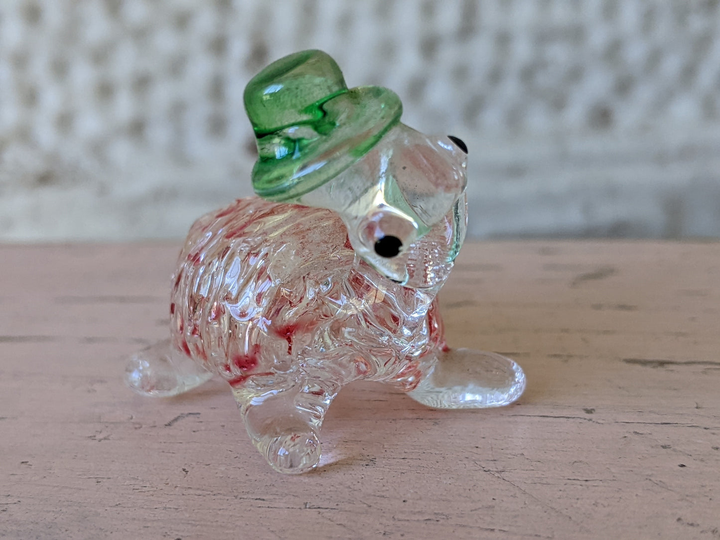 1960s Hand-Pulled Glass Joyful Turtle Handmade Blown Derpy Adorable !! Rare Condition !! One-Of-A-Kind Vintage Gifts !!