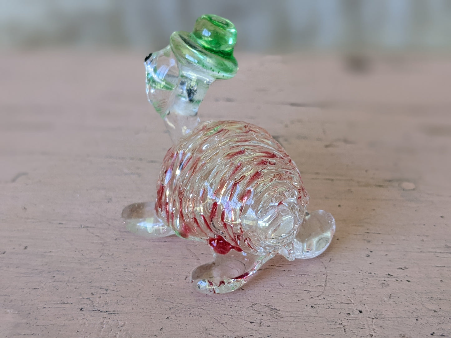 1960s Hand-Pulled Glass Joyful Turtle Handmade Blown Derpy Adorable !! Rare Condition !! One-Of-A-Kind Vintage Gifts !!