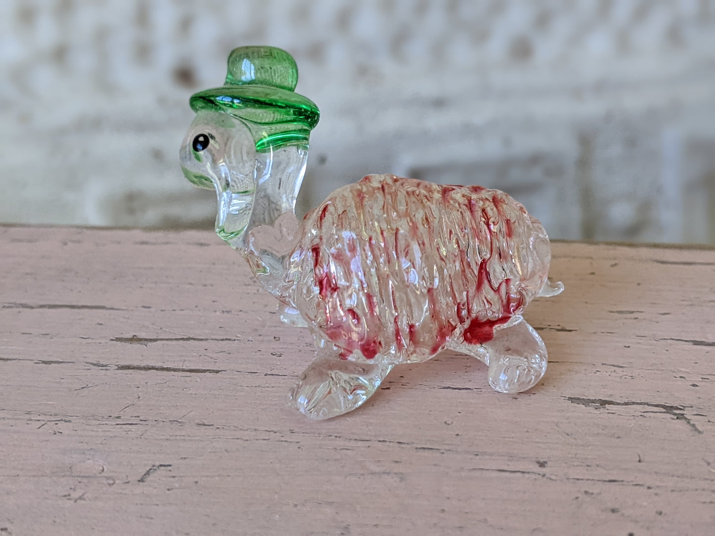 1960s Hand-Pulled Glass Joyful Turtle Handmade Blown Derpy Adorable !! Rare Condition !! One-Of-A-Kind Vintage Gifts !!