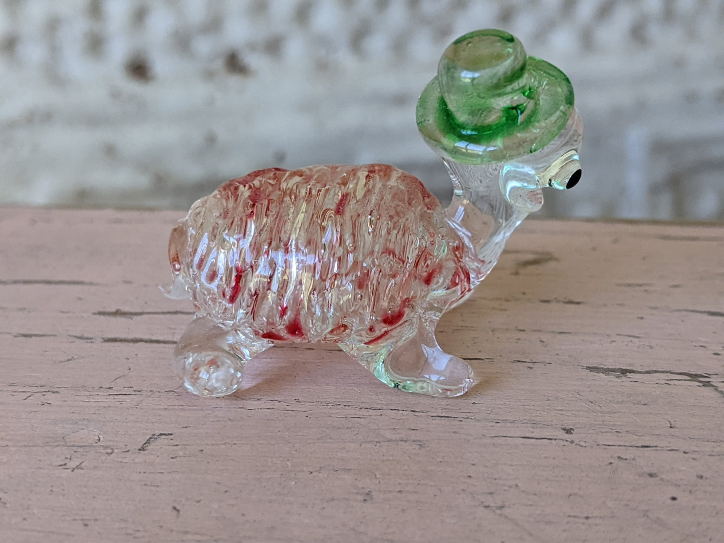 1960s Hand-Pulled Glass Joyful Turtle Handmade Blown Derpy Adorable !! Rare Condition !! One-Of-A-Kind Vintage Gifts !!