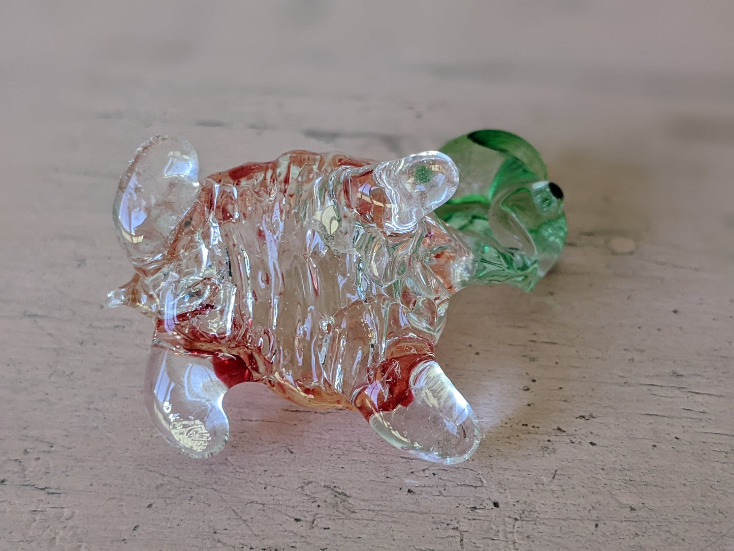 1960s Hand-Pulled Glass Joyful Turtle Handmade Blown Derpy Adorable !! Rare Condition !! One-Of-A-Kind Vintage Gifts !!