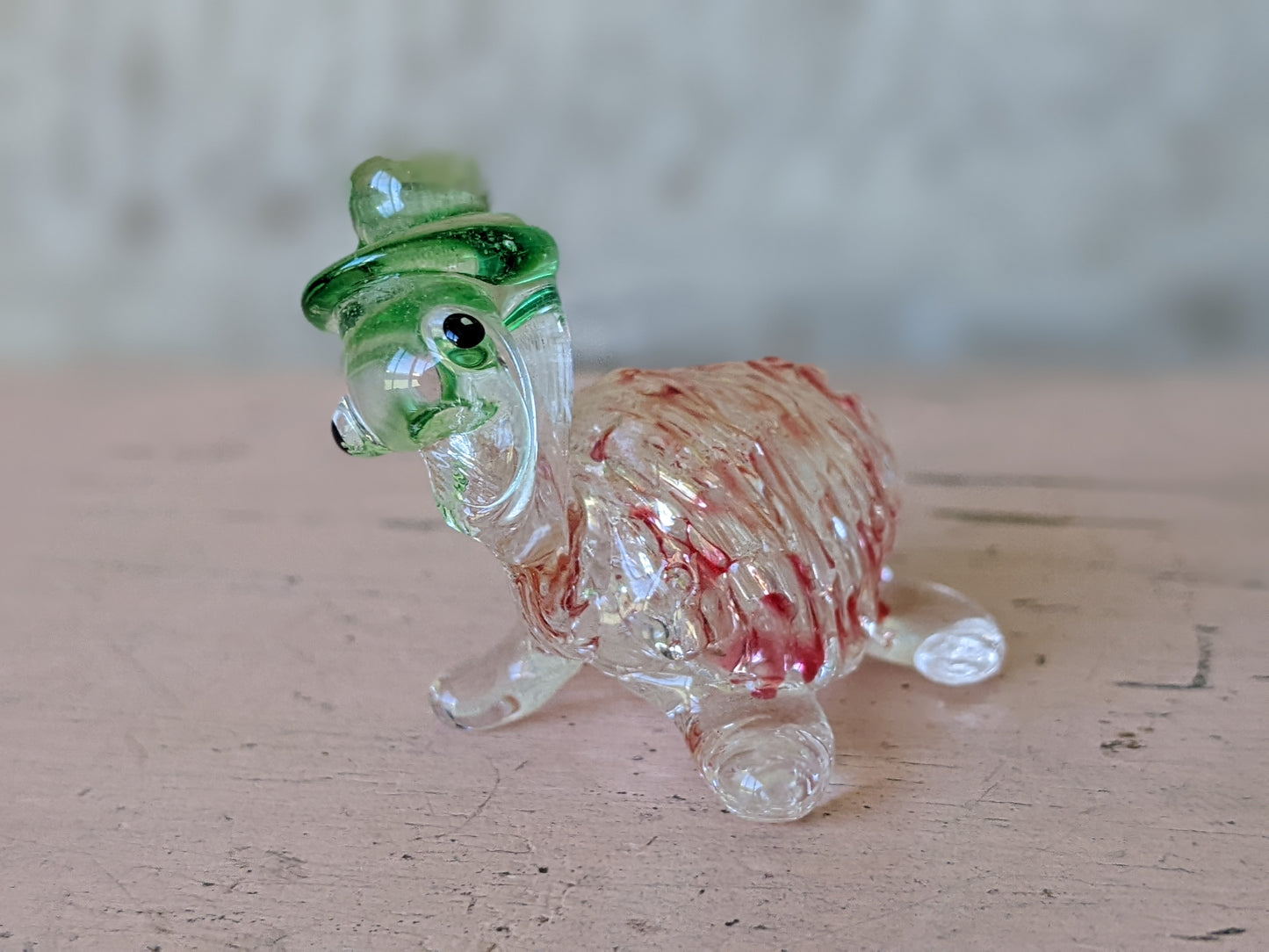 1960s Hand-Pulled Glass Joyful Turtle Handmade Blown Derpy Adorable !! Rare Condition !! One-Of-A-Kind Vintage Gifts !!