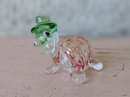 1960s Hand-Pulled Glass Joyful Turtle Handmade Blown Derpy Adorable !! Rare Condition !! One-Of-A-Kind Vintage Gifts !!