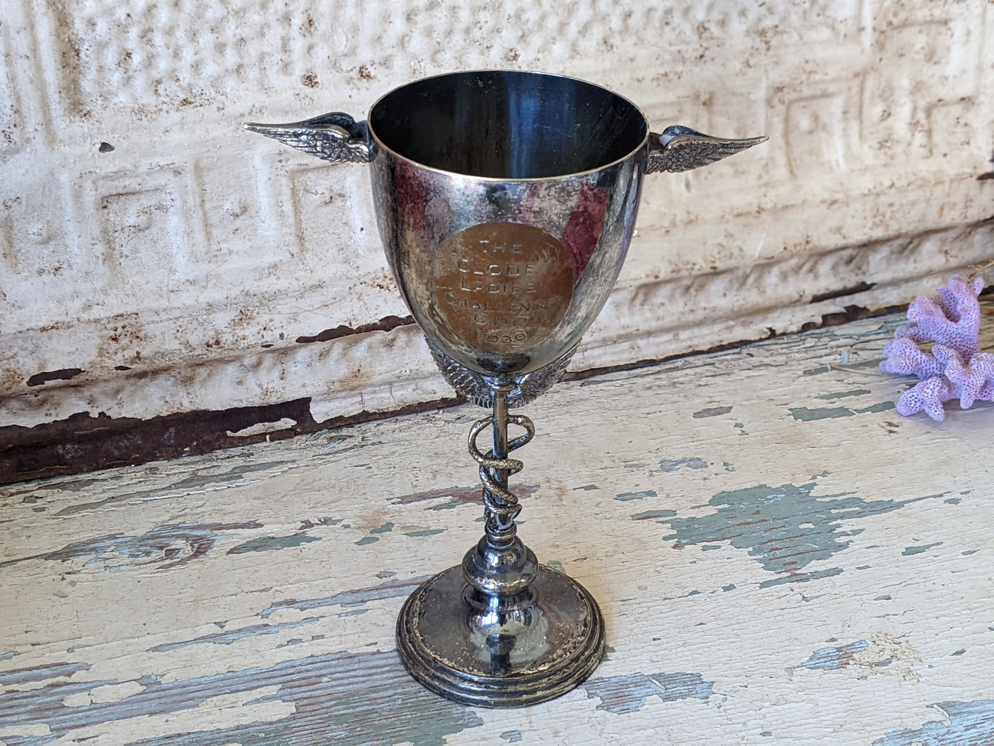 1930 Caduceus Silver Cup Trophy "The Clode Ladies Challenge" !! Amazing Antique Gifts Vintage Gift Ideas !!