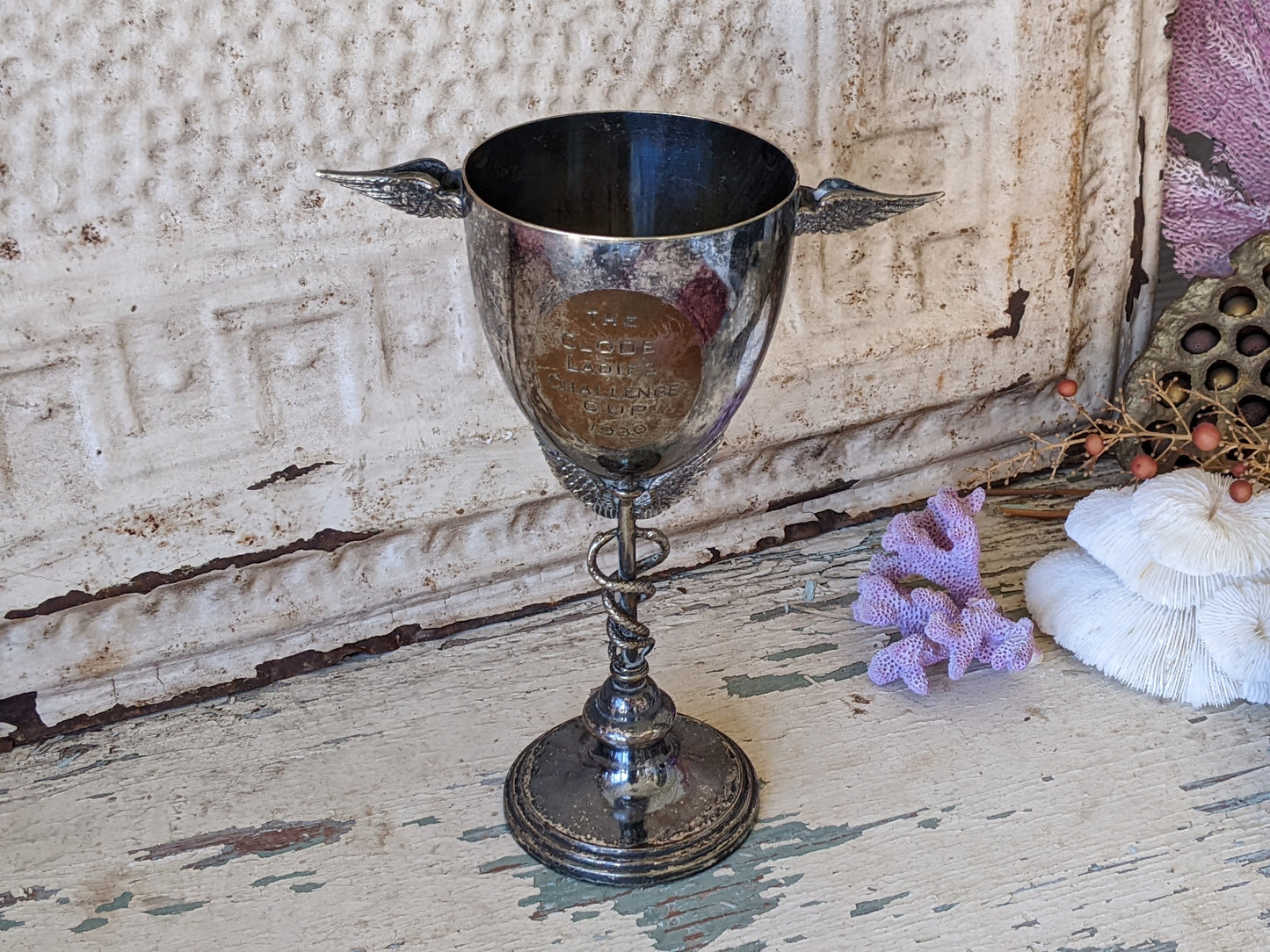 1930 Caduceus Silver Cup Trophy "The Clode Ladies Challenge" !! Amazing Antique Gifts Vintage Gift Ideas !!