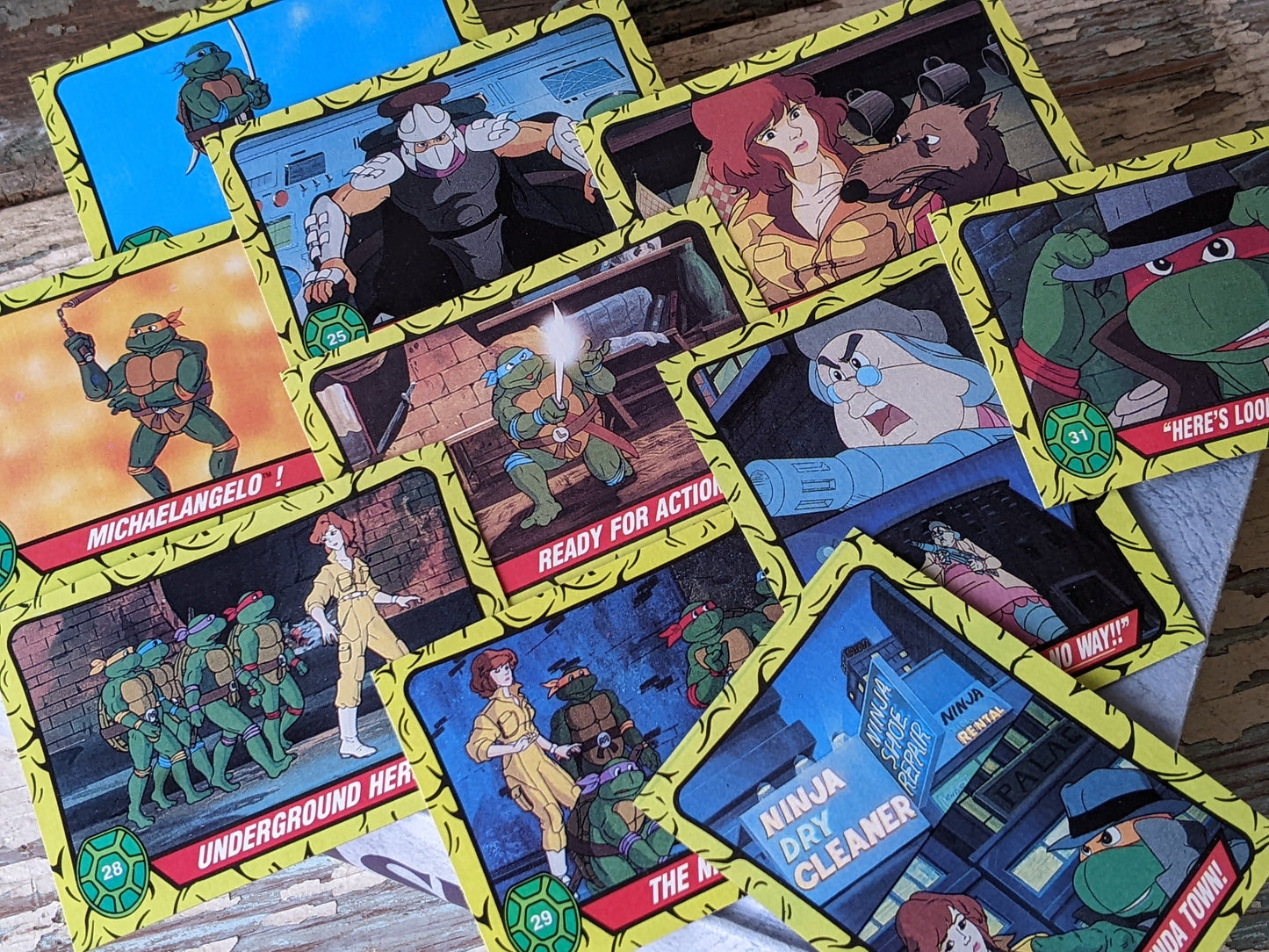 1989 TMNT Complete Series 1 - All Original 88 Cards + 11 Stickers Teenage Mutant Ninja Turtles !! Rare Condition Awesome Vintage Gifts !!