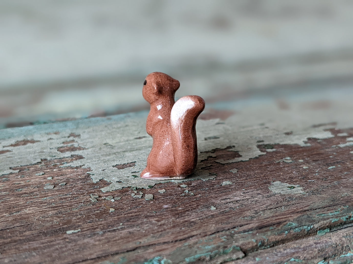 1970s Early Hagen Renaker Mini Squirrel Porcelain Miniature !! Rare Vintage Gifts & Collectibles !!