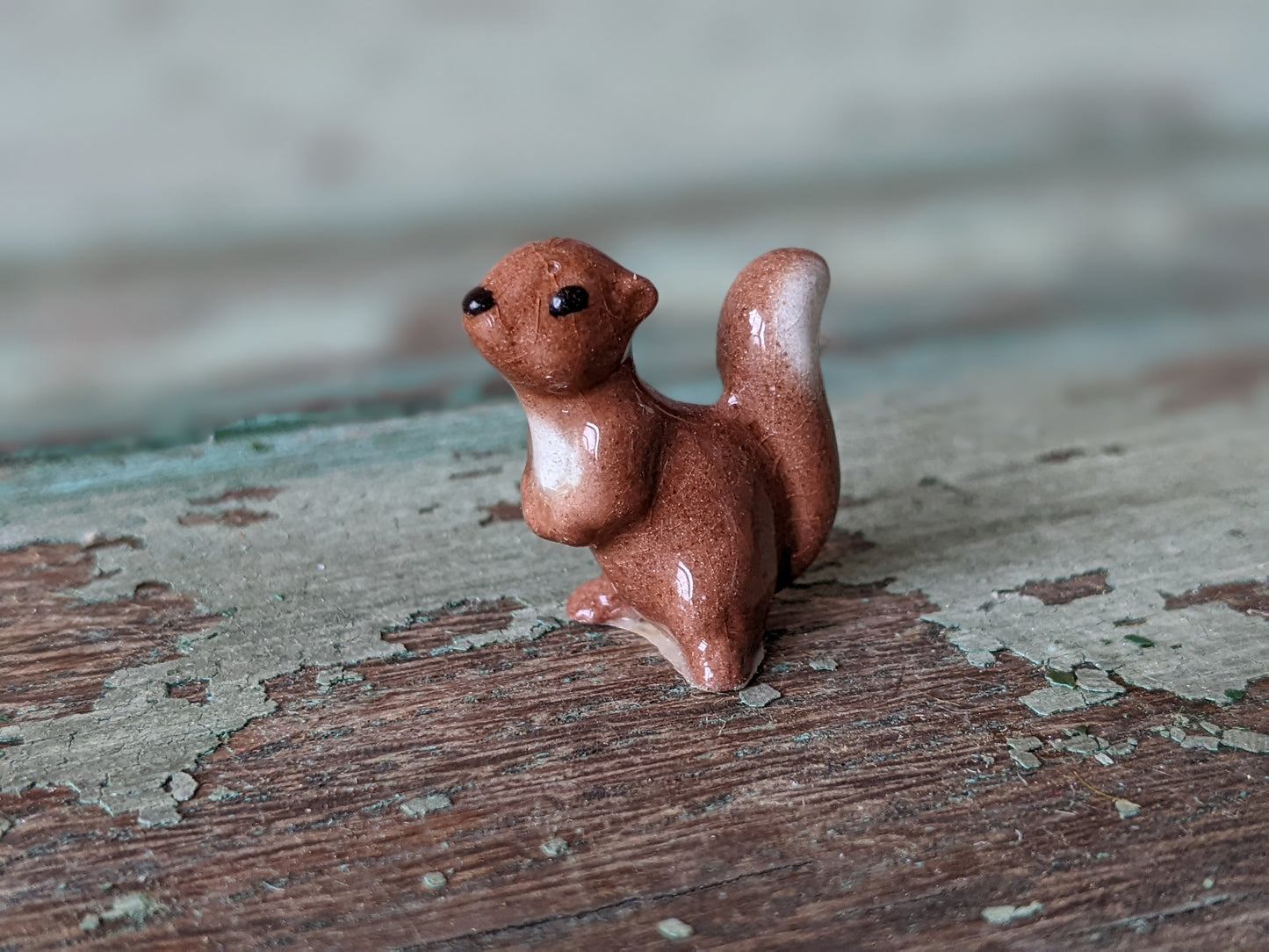 1970s Early Hagen Renaker Mini Squirrel Porcelain Miniature !! Rare Vintage Gifts & Collectibles !!