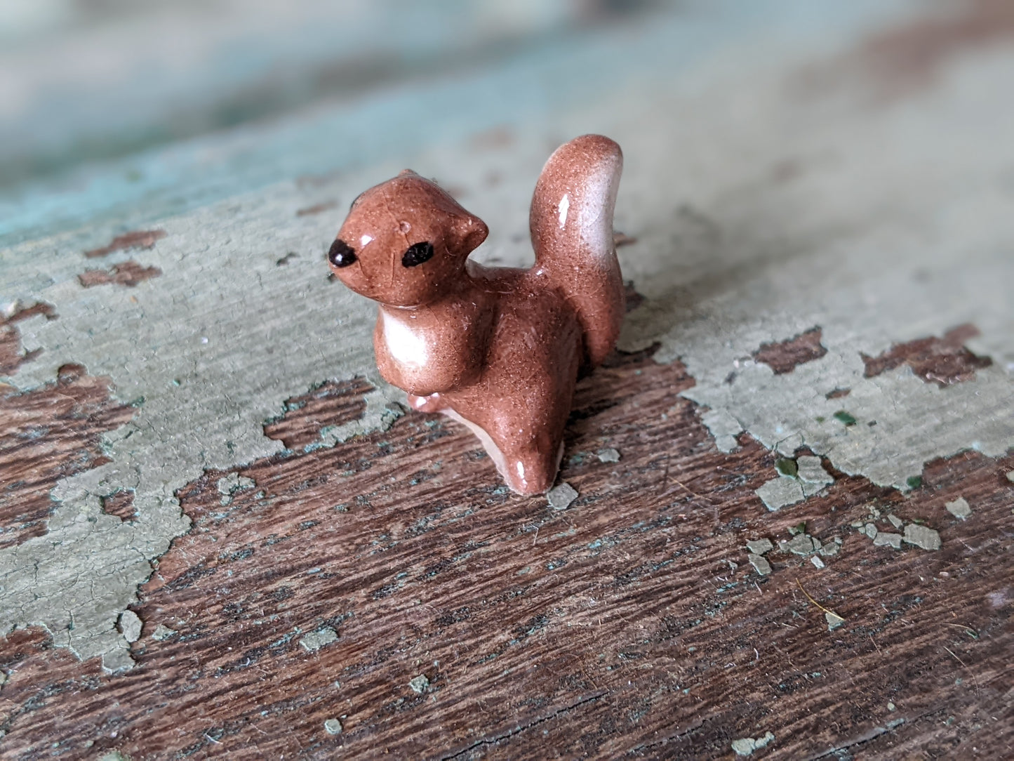 1970s Early Hagen Renaker Mini Squirrel Porcelain Miniature !! Rare Vintage Gifts & Collectibles !!