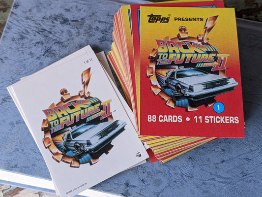 1989 Back to The Future II / 2 !! Complete Collection 88 Trading Cards + 11 Stickers by Topps !! Amazing Vintage Gifts & Instant Collection