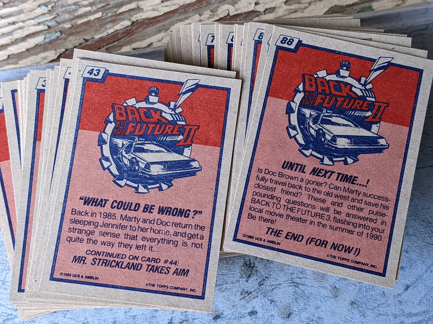 1989 Back to The Future II / 2 !! Complete Collection 88 Trading Cards + 11 Stickers by Topps !! Amazing Vintage Gifts & Instant Collection