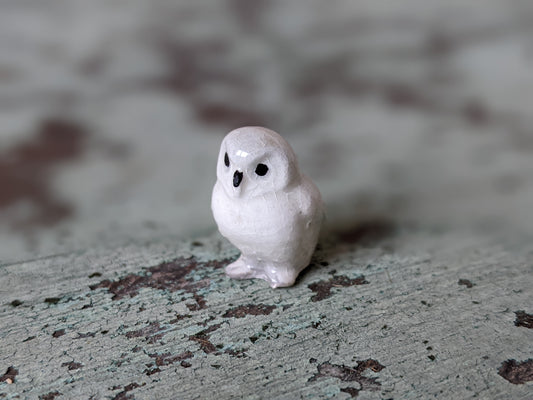 1980s Hagen Renaker Baby Snowy Owl Porcelain Miniature !! Adorable Vintage Gifts Retro Collectibles !!