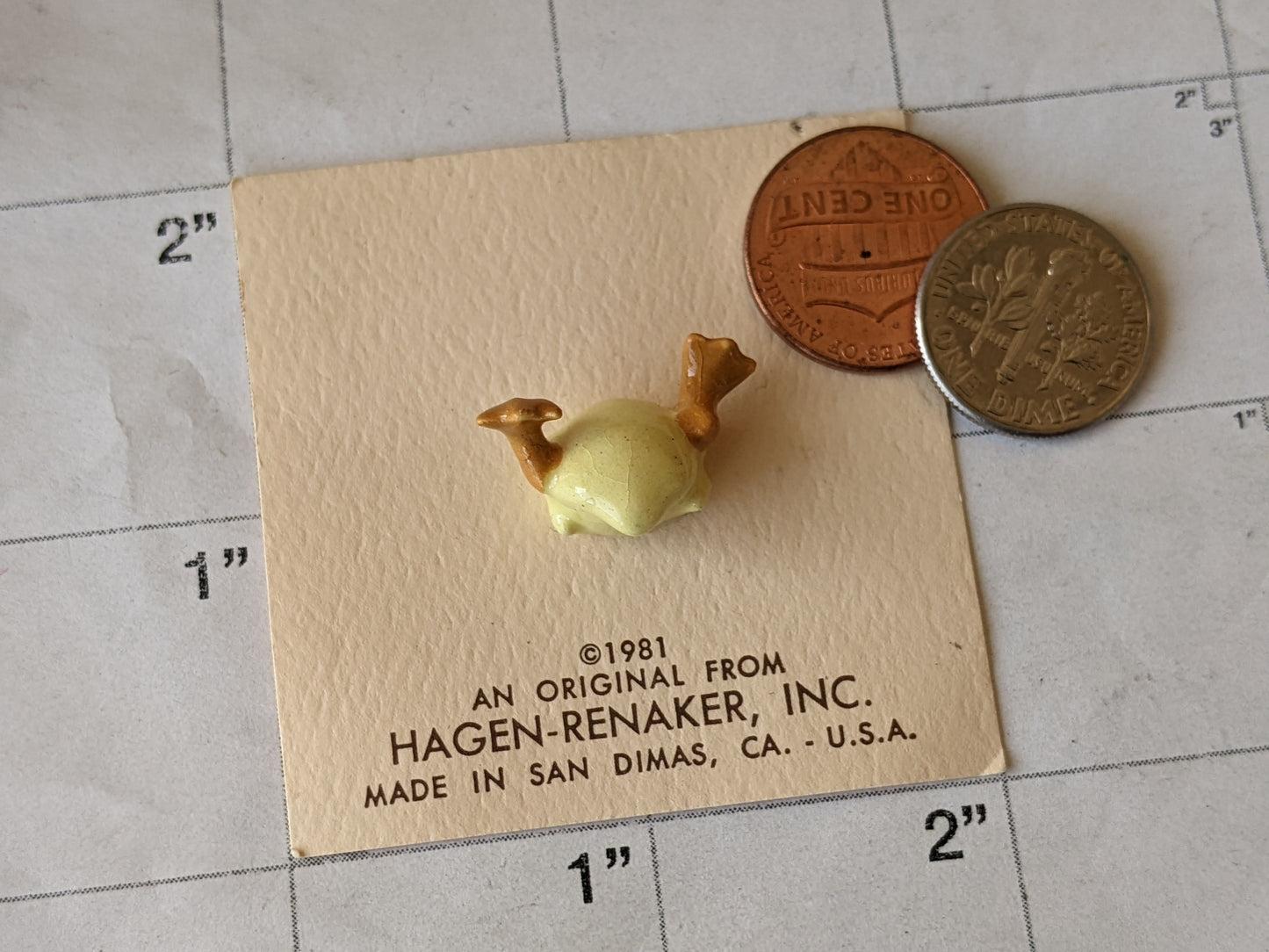 1981 !! NOC !! Hagen Renaker Duck Under Water Porcelain Miniature !! Adorable Vintage Gifts & Collectibles !!