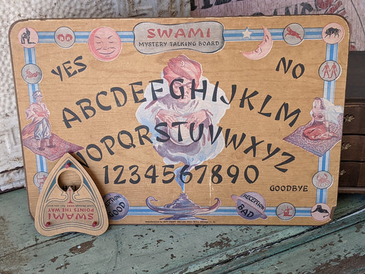 1940s Original Swami Mystery Talking Board with Planchette by Gift Craft !! Fantastic Amazing Vintage Gifts & Collectibles