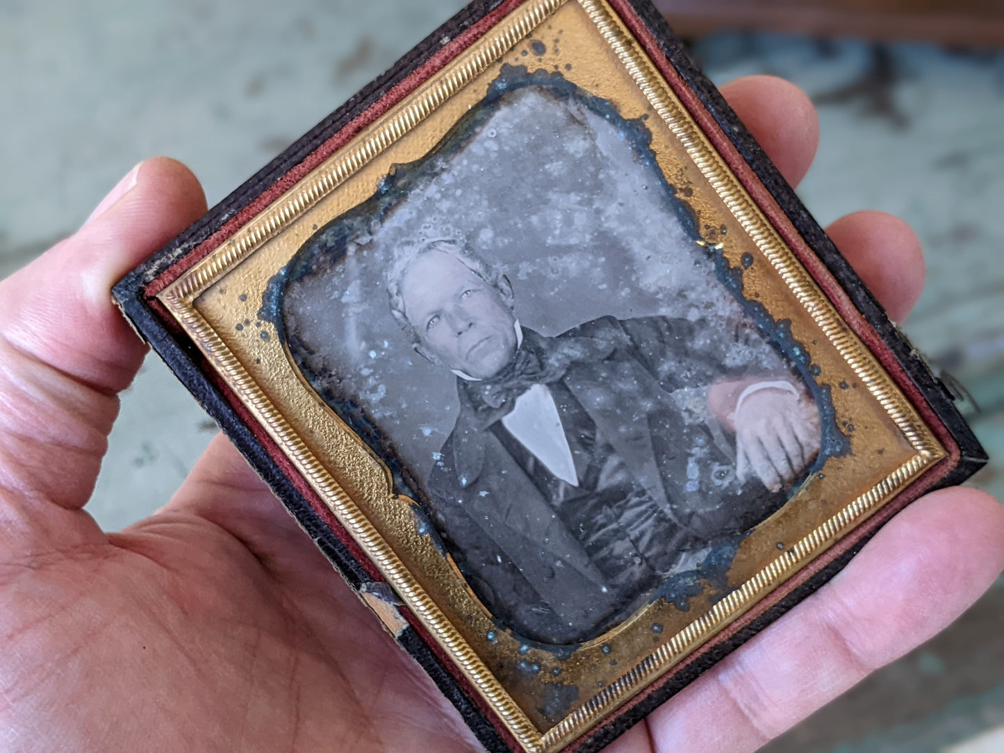 1850s Daguerreotype Male Portrait Stunning Character with Molded Case !! Historical Antique Photography Gifts & Collectibles