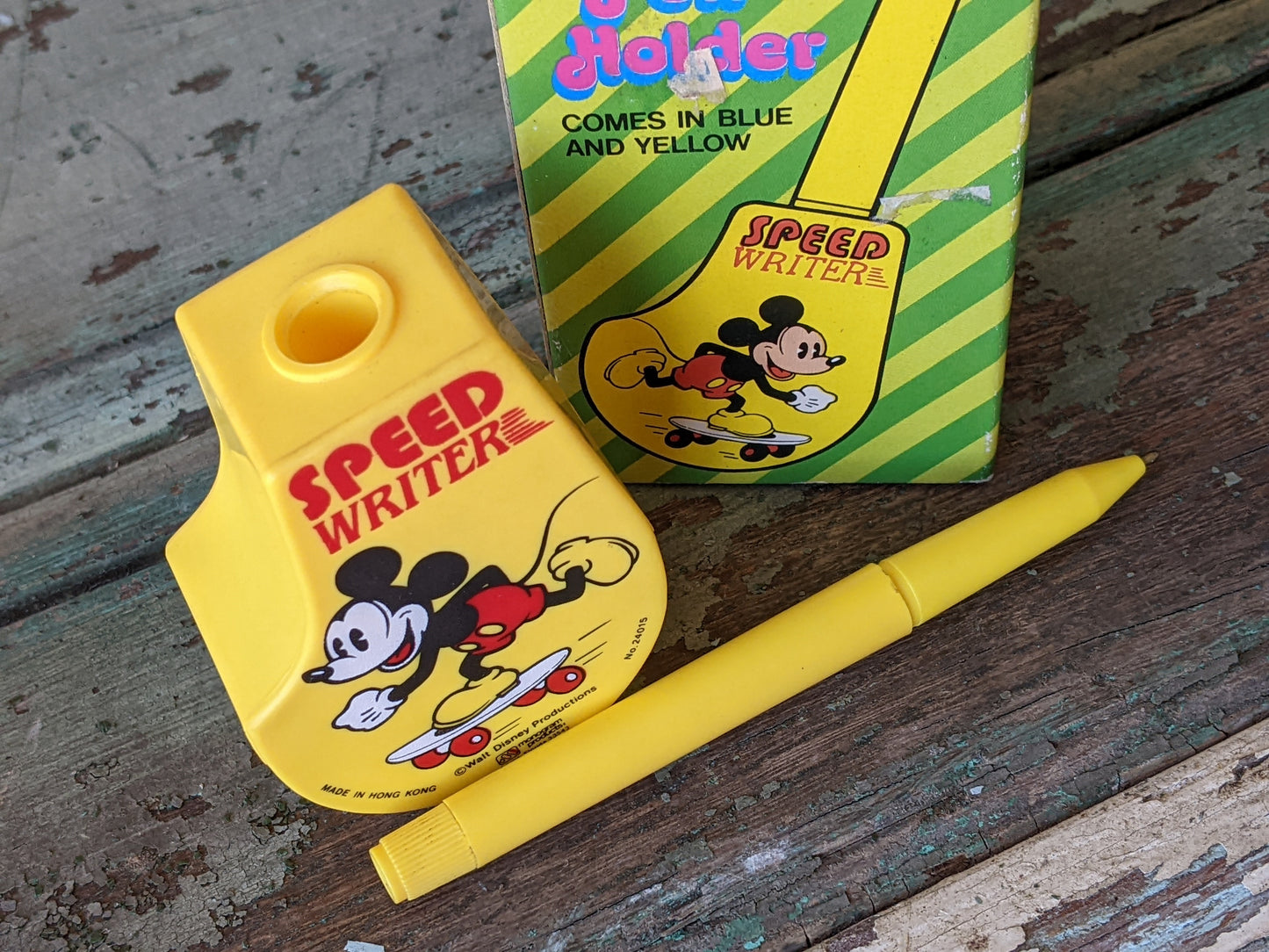 1970s Roly Poly Pen Holder Mickey Mouse Speed Writer by Walt Disney Productions !! Awesome Retro Gifts & Collectibles