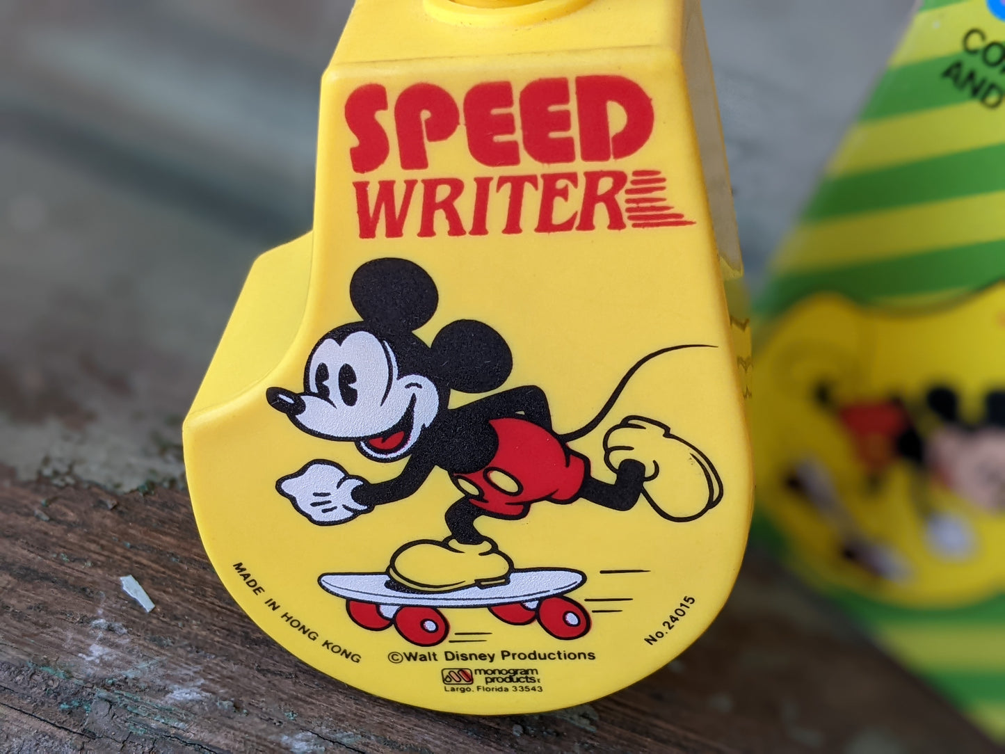 1970s Roly Poly Pen Holder Mickey Mouse Speed Writer by Walt Disney Productions !! Awesome Retro Gifts & Collectibles