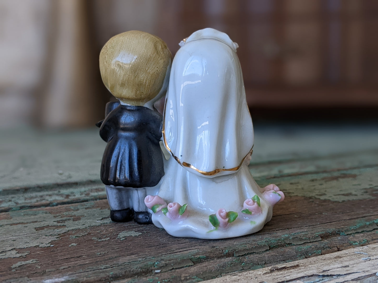 1950s Lefton Wedding Bell Porcelain Hand Painted Bride Groom !! Thoughtful Vintage Gifts & Collectibles