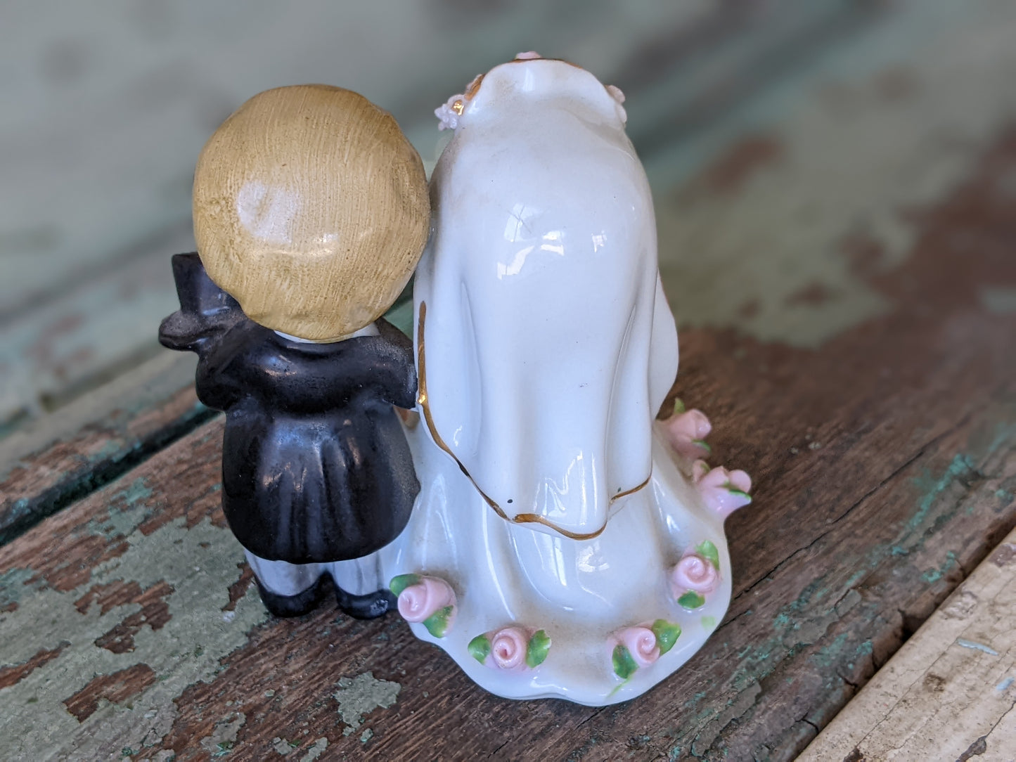 1950s Lefton Wedding Bell Porcelain Hand Painted Bride Groom !! Thoughtful Vintage Gifts & Collectibles